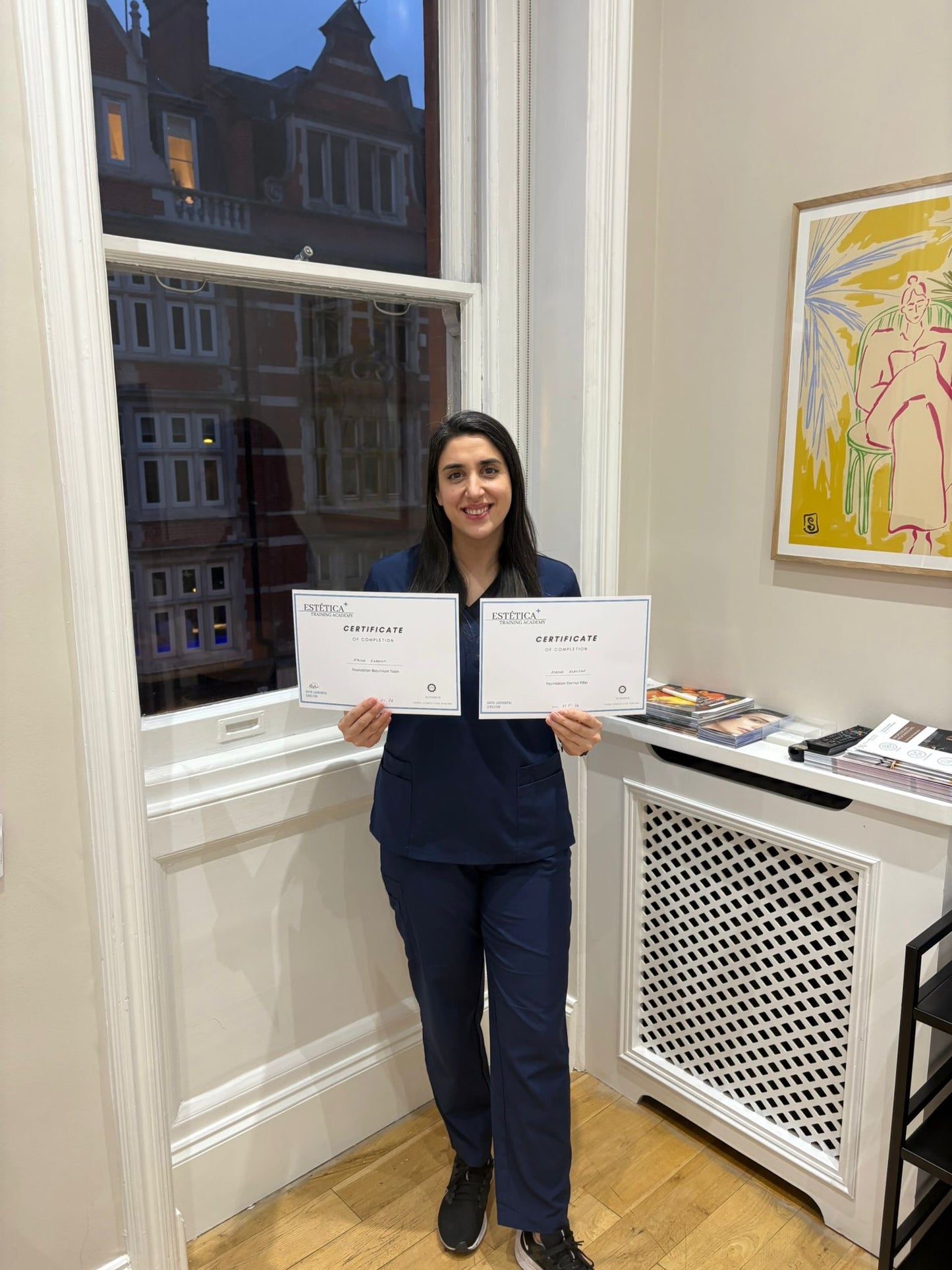 Gemma Williams completing their fast track non medic training, hold certificates 
